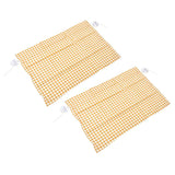 2Pcs Grid Design Anti Ultraviolet Car Curtain Side Car Window Sun Shade with Suction CupYellow Grid