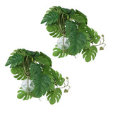 2PCS Artificial Water Plant Simulation Vine Lifelike Plastic Leaves Decoration with Suction Cup for Fish TankMonstera Leaves In Australia - Darrahopens