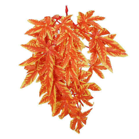 Artificial Reptile Plants Lifelike Plastic Plant Hanging Leaves Decoration with Suction Cup for Reptiles Terrarium Fish TankT‑007 Orange In Australia - Darrahopens