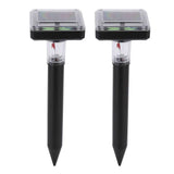 2Pcs Mole Repellent LED Ultrasonic Solar Powered Safe Portable Sturdy Durable Vole Repeller for Hotel Villa Garden