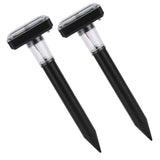 2Pcs Mole Repellent LED Ultrasonic Solar Powered Safe Portable Sturdy Durable Vole Repeller for Hotel Villa Garden