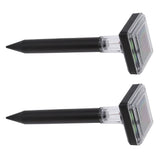 2Pcs Mole Repellent LED Ultrasonic Solar Powered Safe Portable Sturdy Durable Vole Repeller for Hotel Villa Garden