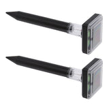 2Pcs Mole Repellent LED Ultrasonic Solar Powered Safe Portable Sturdy Durable Vole Repeller for Hotel Villa Garden