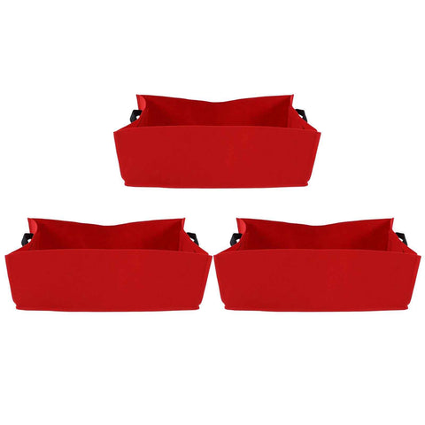 3PCS Thicken Non Woven Vegetable Planting Seedling Grow Bags Garden Planter Bed with HandleRose Red 60x30x20cm In Australia - Darrahopens