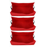 3PCS Thicken Non Woven Vegetable Planting Seedling Grow Bags Garden Planter Bed with HandleRose Red 60x30x20cm