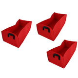 3PCS Thicken Non Woven Vegetable Planting Seedling Grow Bags Garden Planter Bed with HandleRose Red 60x30x20cm