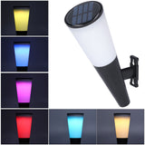 Solar Wall Lamp Warm White RGB Cordless Safe Modern Design Sturdy Durable Outdoor Lamp for Garden Garage BackyardRGB