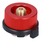 2Pcs Outdoor Camping Furnace Stove Adapter Gas Tank Converter with Self Closing Function Red