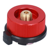 2Pcs Outdoor Camping Furnace Stove Adapter Gas Tank Converter with Self Closing Function Red