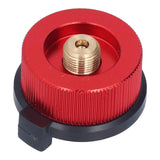 2Pcs Outdoor Camping Furnace Stove Adapter Gas Tank Converter with Self Closing Function Red