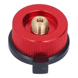 2Pcs Outdoor Camping Furnace Stove Adapter Gas Tank Converter with Self Closing Function Red