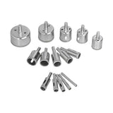 15Pcs/Set 6‑50mm Diamond Drill Bit Kit Ceramic Marble Hole Opener for Glass Wood Brick Tank