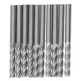 10Pcs 4 Flutes Milling Cutter No Burr Engrave Machine Knife 3.175x15mm for Acrylic MDF PVC
