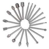 20Pcs High Speed Steel Rotary File DIY Grinding Head Set Accessory for Woodworking