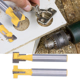 2Pcs 1/4 Shank Woodworking Cutter T Shaped High Speed Steel 9.52mm 12.7mm Woodworking Milling Cutter for Wood Cutting