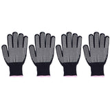 4Pcs Heat Resistant Gloves High Temperature Resistant Anti Scalding Mitts with Silicone BumpsWhite Silicone Pink Edge
