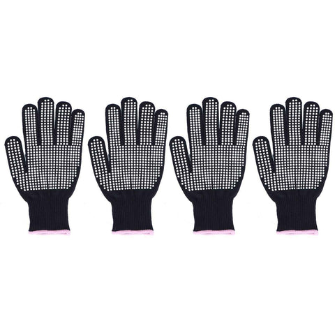 4Pcs Heat Resistant Gloves High Temperature Resistant Anti Scalding Mitts with Silicone BumpsWhite Silicone Pink Edge