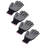 4Pcs Heat Resistant Gloves High Temperature Resistant Anti Scalding Mitts with Silicone BumpsWhite Silicone Pink Edge
