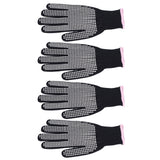 4Pcs Heat Resistant Gloves High Temperature Resistant Anti Scalding Mitts with Silicone BumpsWhite Silicone Pink Edge