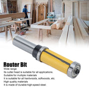 1/2 Shank Flush Trim Router Bit Efficient Professional Profiling Slotting Dual Bearing Milling Cutter for Woodworking
