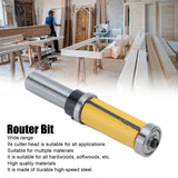 1/2 Shank Flush Trim Router Bit Efficient Professional Profiling Slotting Dual Bearing Milling Cutter for Woodworking