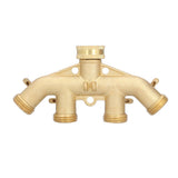G3/4 4 Way Hose Splitter Brass Garden Hose Faucet Adapter Joint Connector Irrigation Accessory
