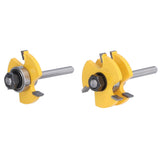 2Pcs T Shape Router Bit High Speed Steel Wood Milling Cutter for DIY Woodworking Carpentry