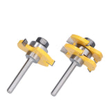 2Pcs T Shape Router Bit High Speed Steel Wood Milling Cutter for DIY Woodworking Carpentry