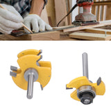 2Pcs T Shape Router Bit High Speed Steel Wood Milling Cutter for DIY Woodworking Carpentry