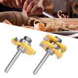 2Pcs T Shape Router Bit High Speed Steel Wood Milling Cutter for DIY Woodworking Carpentry