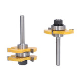 2Pcs T Shape Router Bit High Speed Steel Wood Milling Cutter for DIY Woodworking Carpentry