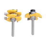 2Pcs T Shape Router Bit High Speed Steel Wood Milling Cutter for DIY Woodworking Carpentry