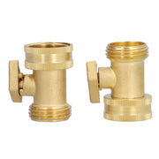 2PCS G3/4 Shut Off Valve Garden Hose Brass Stop Valve with 2 Way Screw Interface for Irrigation Equipment