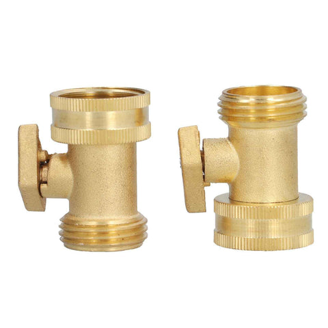 2PCS G3/4 Shut Off Valve Garden Hose Brass Stop Valve with 2 Way Screw Interface for Irrigation Equipment In Australia - Darrahopens