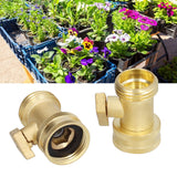 2PCS G3/4 Shut Off Valve Garden Hose Brass Stop Valve with 2 Way Screw Interface for Irrigation Equipment