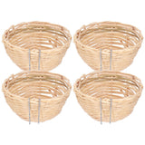 4pcs Bamboo Bird Nest Handmade Weaving Breeding Resting Bird House with Hook for Parrots Canary