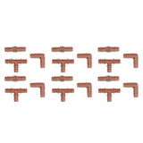 18Pcs Irrigation Fittings Kit Brown Water Barbed Coupling Connecter for 16mm Pipes