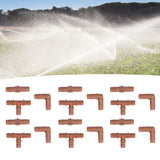18Pcs Irrigation Fittings Kit Brown Water Barbed Coupling Connecter for 16mm Pipes
