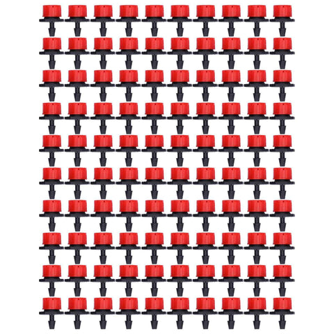 100Pcs 8 Hole Drip Irrigation Emitter Adjustable Drip Irrigation Sprinkler for Garden Greenhouse Courtyard Red In Australia - Darrahopens