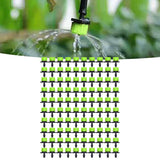 100Pcs 8 Hole Drip Irrigation Emitter Adjustable Drip Irrigation Sprinkler for Garden Greenhouse Courtyard Green
