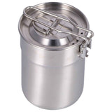 Outdoor Coffee Maker Cup 1L Camping Cooking Pot with Foldable Handle Lid for Hiking In Australia - Darrahopens