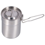 Outdoor Coffee Maker Cup 1L Camping Cooking Pot with Foldable Handle Lid for Hiking