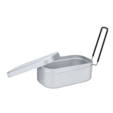 800ml Aluminum Lunch Box with Lid Rectangular Portable Bento Box for Outdoor Camping