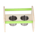 Parrot Wood Stand with 2 Stainless Steel Feeding Cup Playstand Training Toy for Outdoor Gardening In Australia - Darrahopens