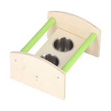 Parrot Wood Stand with 2 Stainless Steel Feeding Cup Playstand Training Toy for Outdoor Gardening In Australia - Darrahopens