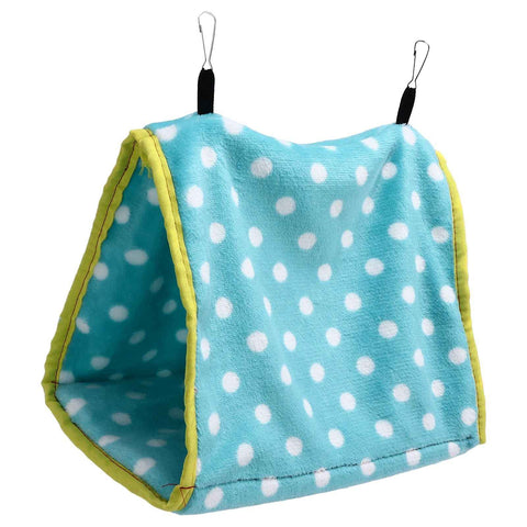 Bird Bed Foldable Portable Comfortable Flannel Triangular Hanging Bird Hammock with Hooks for Parrots Hamsters SquirrelsGreen In Australia - Darrahopens