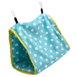 Bird Bed Foldable Portable Comfortable Flannel Triangular Hanging Bird Hammock with Hooks for Parrots Hamsters SquirrelsGreen