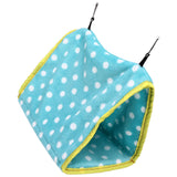 Bird Bed Foldable Portable Comfortable Flannel Triangular Hanging Bird Hammock with Hooks for Parrots Hamsters SquirrelsGreen