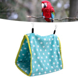 Bird Bed Foldable Portable Comfortable Flannel Triangular Hanging Bird Hammock with Hooks for Parrots Hamsters SquirrelsGreen