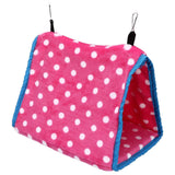 Bird Bed Foldable Portable Comfortable Flannel Triangular Hanging Bird Hammock with Hooks for Parrots Hamsters SquirrelsPink In Australia - Darrahopens
